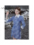 恩曼琳（ANMANI）23春季新款新中式提花改良旗袍国风连衣裙EANDAA60 灰蓝 L