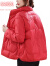 NAKEZG小款羽绒服女短款高腰韩版宽松2023年新款冬季小个子修身轻便外套 红色 L 建议115-135斤
