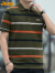 吉普（JEEP）短袖男士T恤夏季Polo商务休闲衫条纹潮流凉感衣服男装 军绿 XL 
