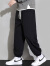 NASA GISS运动束脚裤男潮流宽松休闲裤纯色卫长裤子 黑色 (185/88A)2XL 