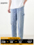gxg.jeans男装蓝色水洗牛仔裤2024年夏季新款复古个性破洞长裤子 蓝色-1 175/L