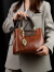 袋鼠品牌斜挎包女2024新款时尚单肩包大气中年女士包包手提包 经典黑