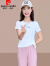 皮尔卡丹PIERRE CARDIN2024夏装新款短袖t恤女士纯棉短款不规则设计感小众上衣修身 蓝色 M(建议100斤以内)