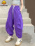 G.DUCKKIDS小黄鸭童装女童裤子夏季薄款长裤新款儿童紫色工装裤大童洋气潮BM 紫色 120cm(120cm)