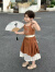 桑纪（SANGJI）韩系女童马面裙吊带套装洋气时髦背心上衣2024夏季儿童长裙潮 套装(两件套) 90 (关注店铺优先发货)