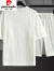 皮尔卡丹（pierre cardin）2023夏季新款男士冰丝短袖短裤套装加肥加大码宽松半袖T恤衫针织 白色 M 80-斤