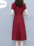 GUNHILD衬衫连衣裙女夏装2023中年妈m妈品牌高贵气质高端显瘦洋气裙子 红色(有口袋) M