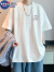 NASA GISS纯棉t恤男短袖男士23夏季新款ins国潮牌宽松百搭五分袖上衣服的潮 po水手-白色 XL120-140斤