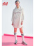 H&M2024春季新款女装CleanFit时尚简约休闲V型翻领连衣裙1227073 白色/Glance 170/116 XL