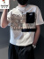 啄木鸟（TUCANO）T恤男士夏季新款韩版宽松休闲百搭短袖青少年潮流拼色半袖上衣男 白色 M