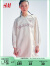 H&M2024春季新款女装CleanFit时尚简约休闲V型翻领连衣裙1227073 白色/Glance 170/116 XL
