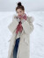 法鲁格米欣服中长款2023年新款冬季加厚大衣韩版宽松学院风面包服 米白色 S80105斤
