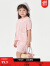 巴拉巴拉女童睡衣套装夏季空调服儿童家居服小童宝宝亲肤甜美印花 白红色调00316 90cm