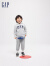 Gap男幼童2024春季新款LOGO插袋拉链连帽卫衣儿童装外套429225 灰色 110cm(4-5岁) 亚洲尺码