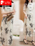 皮尔卡丹新中式国风套装女2024夏季新款清冷禅意唐装盘扣上衣连衣裙两件装 白色 XL 建议115-125斤