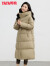 鸭鸭（YAYA）中长款羽绒服女士2024年冬季新款连帽保暖时尚韩版外套 冷棕 XL