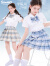 Hello Kitty女童jk制服套装日系学院风两件套夏装设计2024新款百褶裙大童洋气 夏日冰激凌 130cm