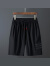 卡鲁微特大码短袖短裤冰丝套装男士透气速干T恤胖子运动健身衣服两件套 黑色 L建议100-130斤