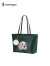 暇步士（Hush Puppies）托特包手提包女士单肩包包女包经典时尚刺绣款 绿色HA-131202575