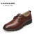 康奈男鞋新款休闲皮鞋 男士商务休闲鞋子圆头软面皮系带款鞋子1167728 红棕色 43