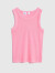 Gap女童夏季纯棉罗纹针织背心T恤601440儿童装无袖上衣 亮粉色 110cm(XS)