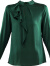 MianSoo重磅真丝衬衫女2024年春季新款前襟镂空设计感小众桑蚕丝港味上衣 墨绿色 M