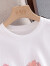 丝柏舍卡通图案T恤夏装新款女装时尚韩版宽松显瘦短袖上衣 白色 L