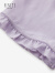 FINITY雪纺衫夏季简约100%桑蚕丝高端轻奢短袖上衣 粉紫色 M
