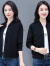 吉普（JEEP）女士短款外套春秋季薄款时髦开衫洋气百搭卫衣小个子夹克棒球服潮 黑色 XL(110-125斤)