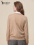 HAZZYS哈吉斯HAZZYS 秋季新款羊毛衫女基本素色款开衫ABYSD11CD01 米色BI 160/84A 38