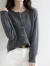 [simplicity]IEF/愛依服2022年夏季新款针织衫毛衣开衫女圆领标准型标准型长袖外套批发 深灰色 S