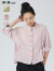斯琴2022夏季新品女粉色苎麻立领单排扣宽松五分袖衬衫 BBXS02309 粉色 M