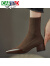 卡帝乐鳄鱼（CARTELO）2023新款毛线靴尖头瘦瘦小短靴袜靴弹力靴网红中跟秋季袜子靴女新 黑色 35
