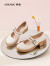 奥康（Aokang）官方女鞋 春季新款甜美气质玛丽珍鞋百搭简约单鞋女 米色1234114005 35
