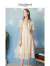 音儿（YINER）【蕾丝系列】Goodland美地女装夏季飘带网纱公主袖连衣裙 米色 36
