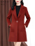 莱希亚品牌女装双面呢羊毛大衣女中长款秋大气西装领法式羊毛呢外套 红色 S