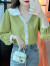 叶紫枫 长袖衬衫女春秋季新款法式别致雪纺设计感小众高级感气质小衫 白色 L(115-125)