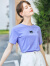 betu百图女装T恤简约猫咪图案短袖女经典版型短袖T恤女2205T12 紫色 S