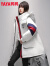鸭鸭羽绒服女中长款2022年冬季新款连帽时尚收腰撞色保暖休闲外套XB 白色 155/S