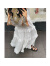 ARPGNHN气质重工白色蕾丝蛋糕裙女 年新款早春设计感小众a字裙小个子 白色半裙 S