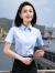 金蒂情职业衬衫女短袖工作服夏季气质正装修身免烫棉衬衫上班工装白衬衣 蓝色单件衬衣（女款） XL