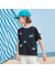 MQD童装男女童短袖T恤圆领上衣夏季儿童运动宽松透气T恤潮 黑色 140cm