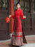 茵杜马面裙全套新中式连衣裙2024新款汉服女装中国风改良旗袍裙子 352 白色上衣 S