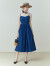 范思蓝恩23FS12014法式吊带连衣裙女夏季新款海边度假长裙子 克莱因蓝 XS