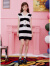 mikibana米可芭娜黑白条纹镂空无袖连衣裙萌宠包臀裙空调衫夏季新款 D32 黑白条 M