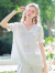 美标商场同款6A级短袖真丝睡衣套装女春夏100%桑蚕丝绸可外穿家居服 白色 XXL(175/96A)