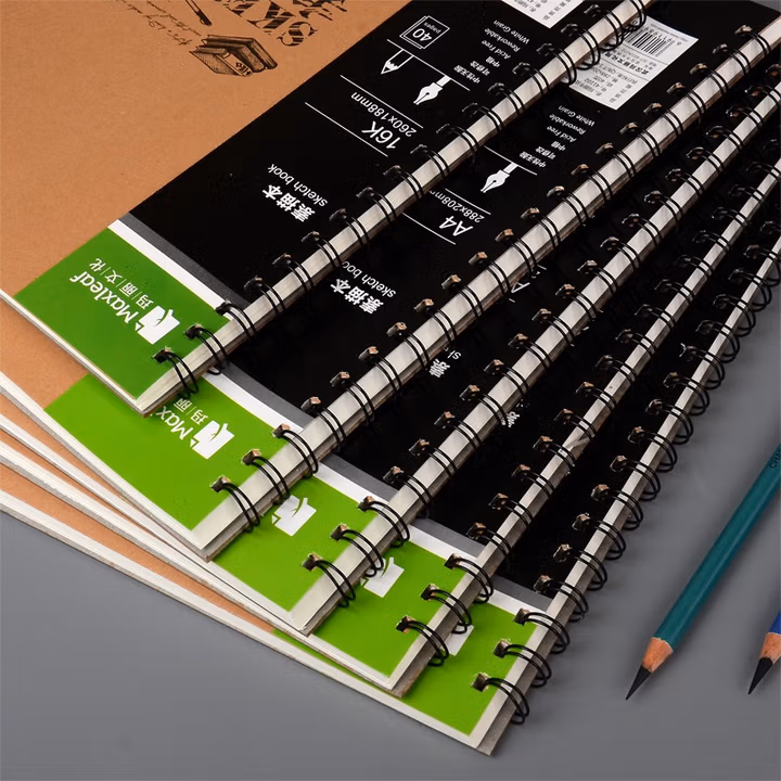 玛丽16K牛皮线环素描本涂鸦本16K110g纸张40张/本空白本子绘画本 16k