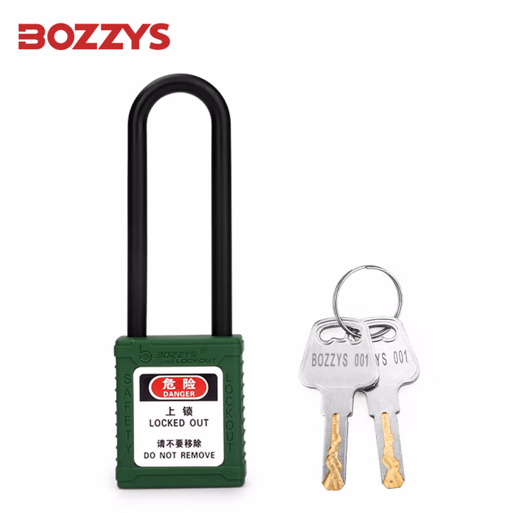 BOZZYS 工程绝缘挂锁76*6MM长梁安全锁工业电气开关设备锁定LOTO锁具