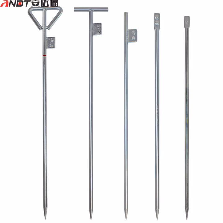 安达通 电力镀锌丁字接地针 防雷接地棒接地桩工程接地线避雷针 白色丁字16*20