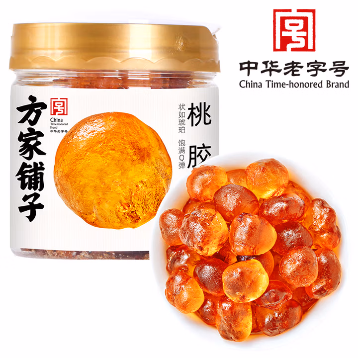 方家铺子 桃胶 中大颗粒免挑选桃树胶 桃花泪300g 雪燕皂角米银耳羹配料